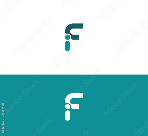 Letter F, FI, IF logo set with gradient design, concept of 5G, future and forward.
