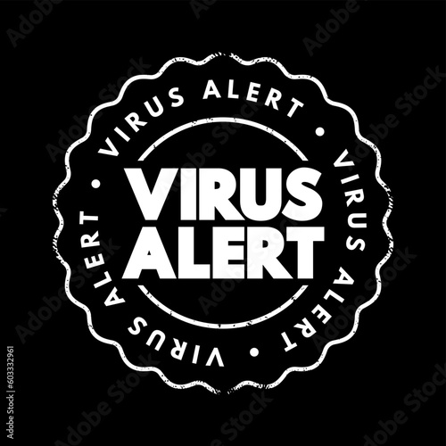 Virus Alert text stamp, concept background