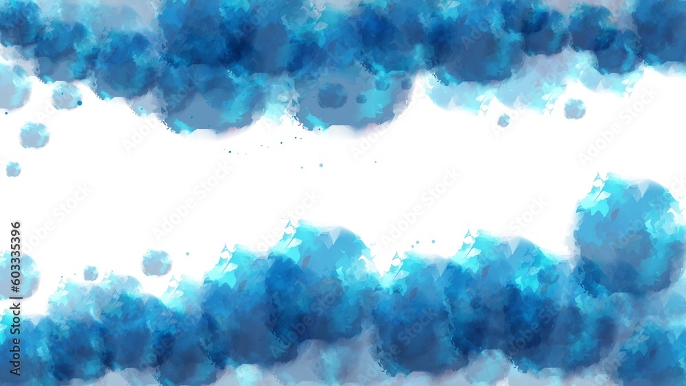 The bright blue color of the sea as a large flow of watercolor stains isolated.Vector abstract background. Freeze motion of sky blue powder explosion isolated on white background. The bright blue color of the sea as a large flow of watercolor stains isolated.Vector abstract background. Freeze motion of sky blue powder explosion isolated on white background.