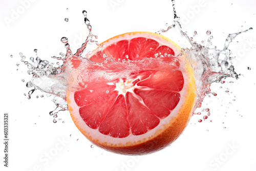 Fototapeta Naklejka Na Ścianę i Meble -  Juicy grapefruit and splash of water.