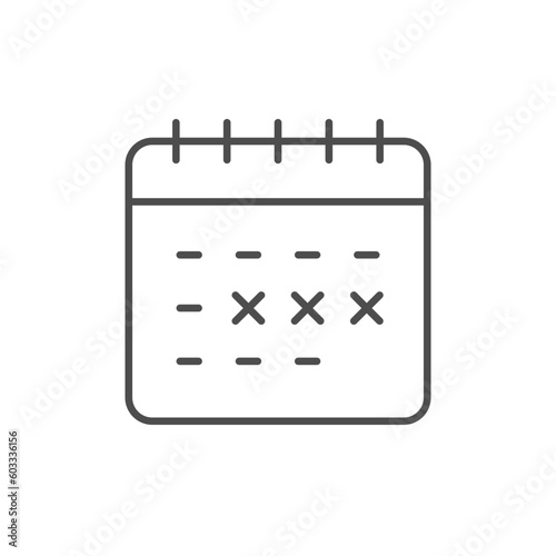 Calendar period line outline icon