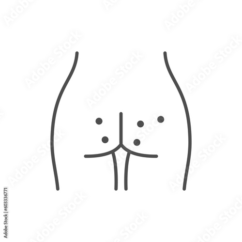 Genital herpes line outline icon