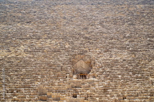 New entrance found in the Pyramids of Giza in Egypt. Archeology.