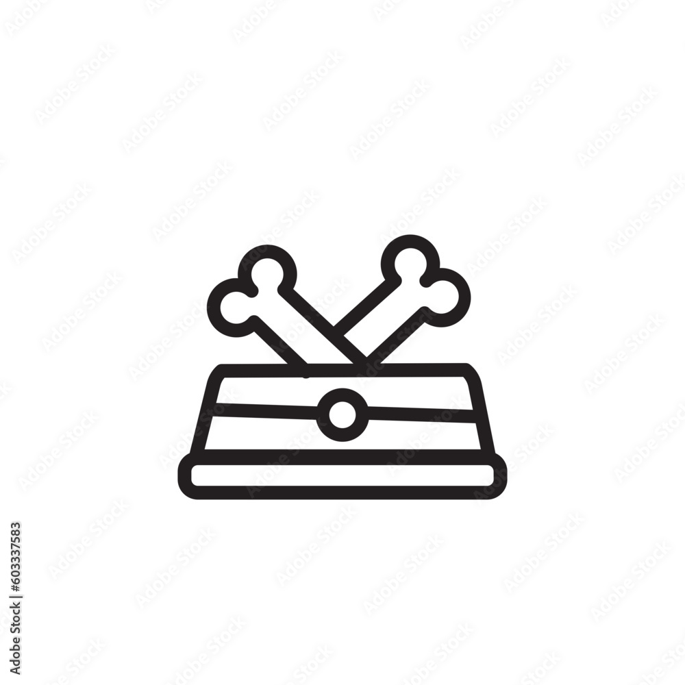 Dog Bowl Pet Outline Icon