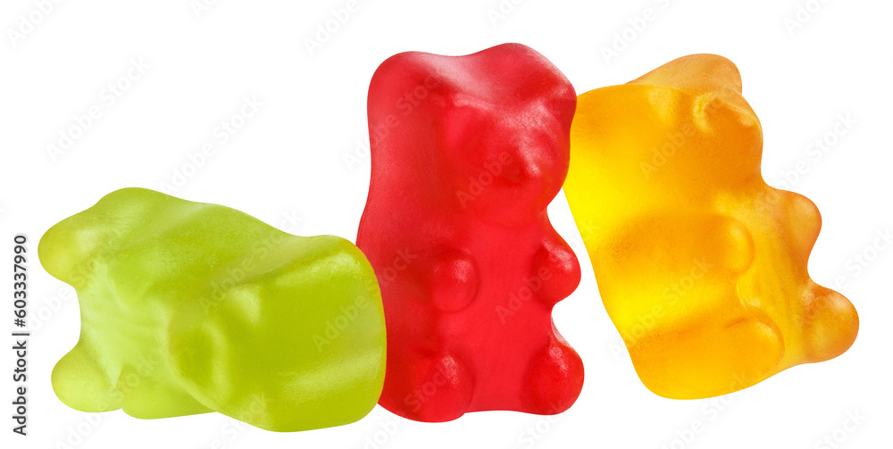 Delicious jelly gummy bears, cut out Delicious jelly gummy bears, cut out