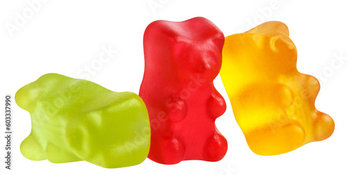 Delicious jelly gummy bears, cut out