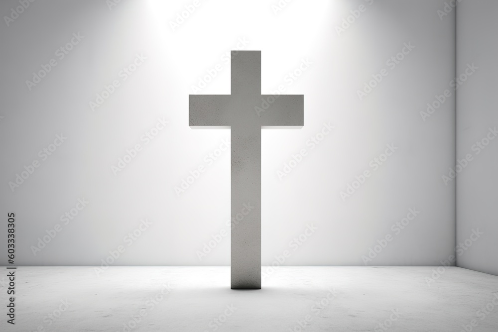 Naklejka premium minimalist cross design on simple background 