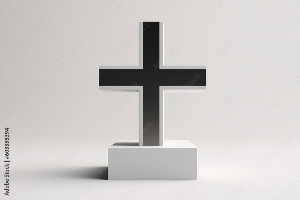 minimalist cross design on simple background 