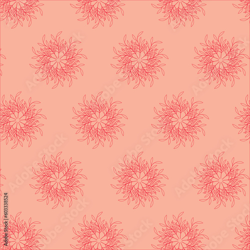 Luxury seamless pattern with leaves. Elegant floral background in minimalistic linear style. Trendy vector illustration. 