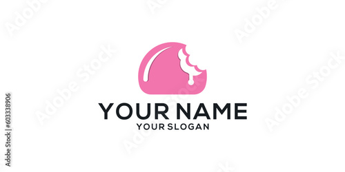 Mochi for logo design concept on white background
