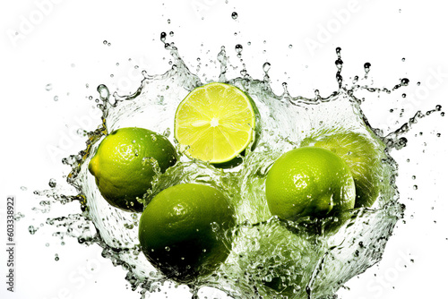 Fresh limes and splash of water.