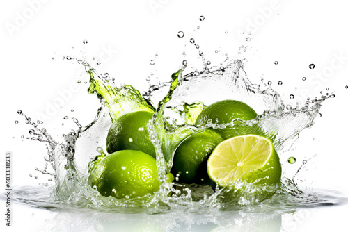 Fresh limes and splash of water.