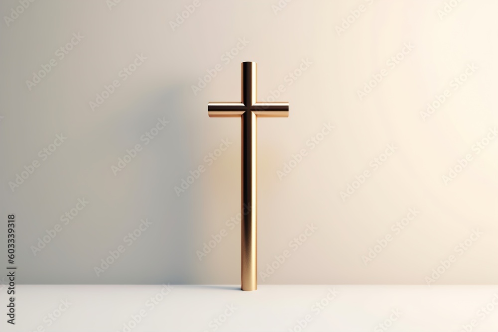 minimalist cross design on simple background 