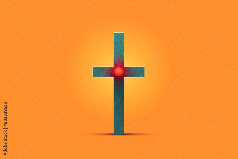 minimalist cross design on simple background 