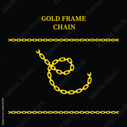 Free vector metal vector chains isolated. gold chain icons and brushes set