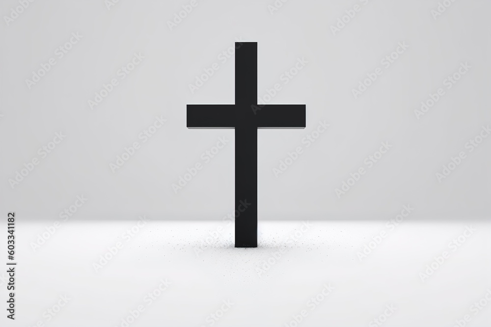 minimalist cross design on simple background 