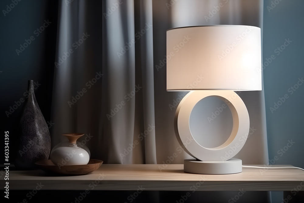 Modern table lamp. Generative AI Modern table lamp. Generative AI
