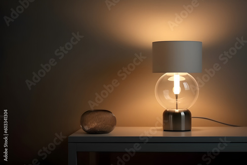 Modern table lamp. Generative AI photo