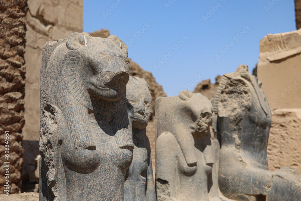 ancient egyptian statues at Karnak temple, Luxor, Egypt