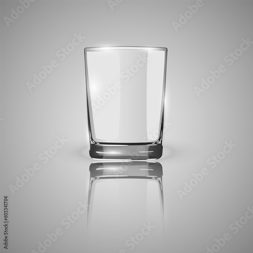 A simple glass on a gray background