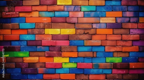 wall made of bricks with a variety of different colors