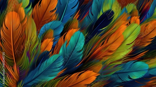 stunning desktop background featuring an artful composition of colorful feathers © Yash
