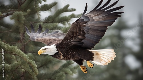 photo of majesty and power of an eagle in flight