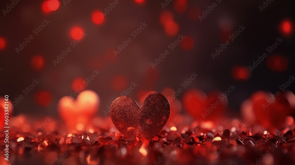 a red glowing hearts bokeh background for Valentine's Day a red glowing hearts bokeh background for Valentine's Day