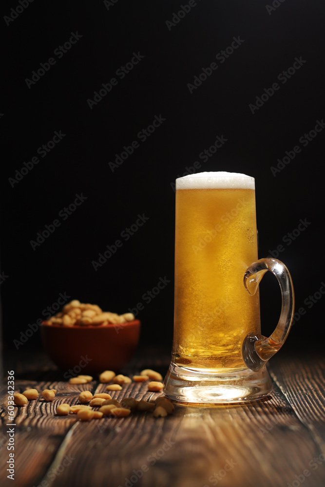 A mug with traditional German lager beer A mug with traditional German lager beer