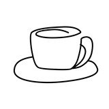 Coffe cup. One line Drawing. Continuous line of coffee cup
