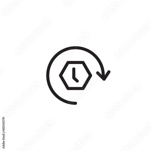 Clock Sea Wise Outline Icon