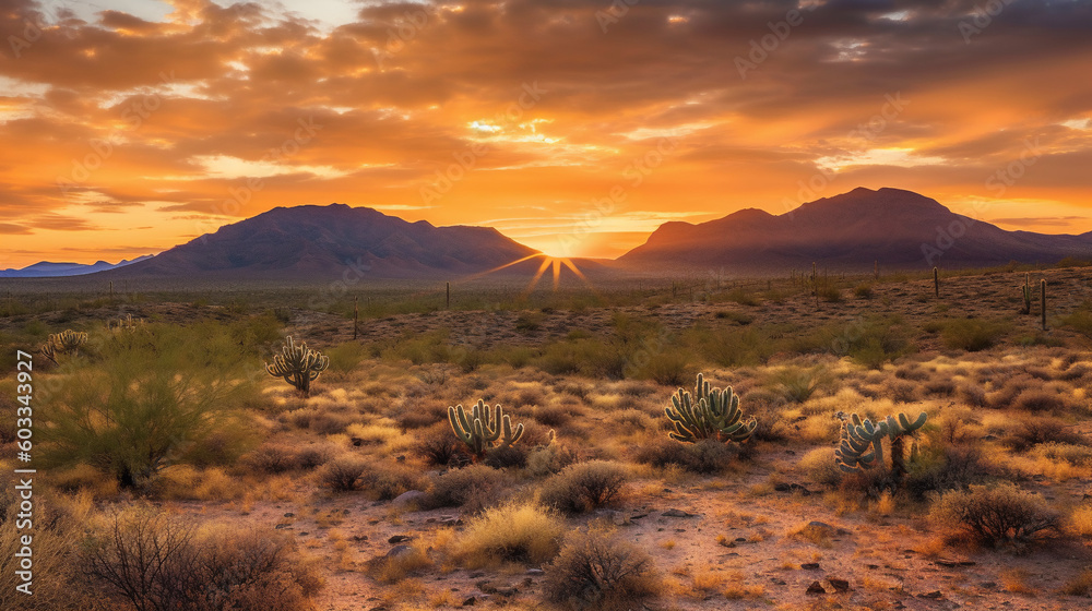 Desert Symphony: Captivating Sunset near Phoenix, Arizona - ai generated