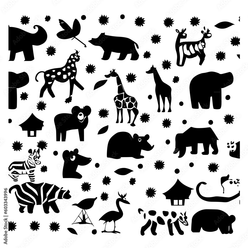 Obraz premium cartoon characters vector design black and white