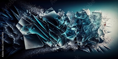 icy deep blue organic sharp ice Abstract and Elegant Modern AI-generated illustration