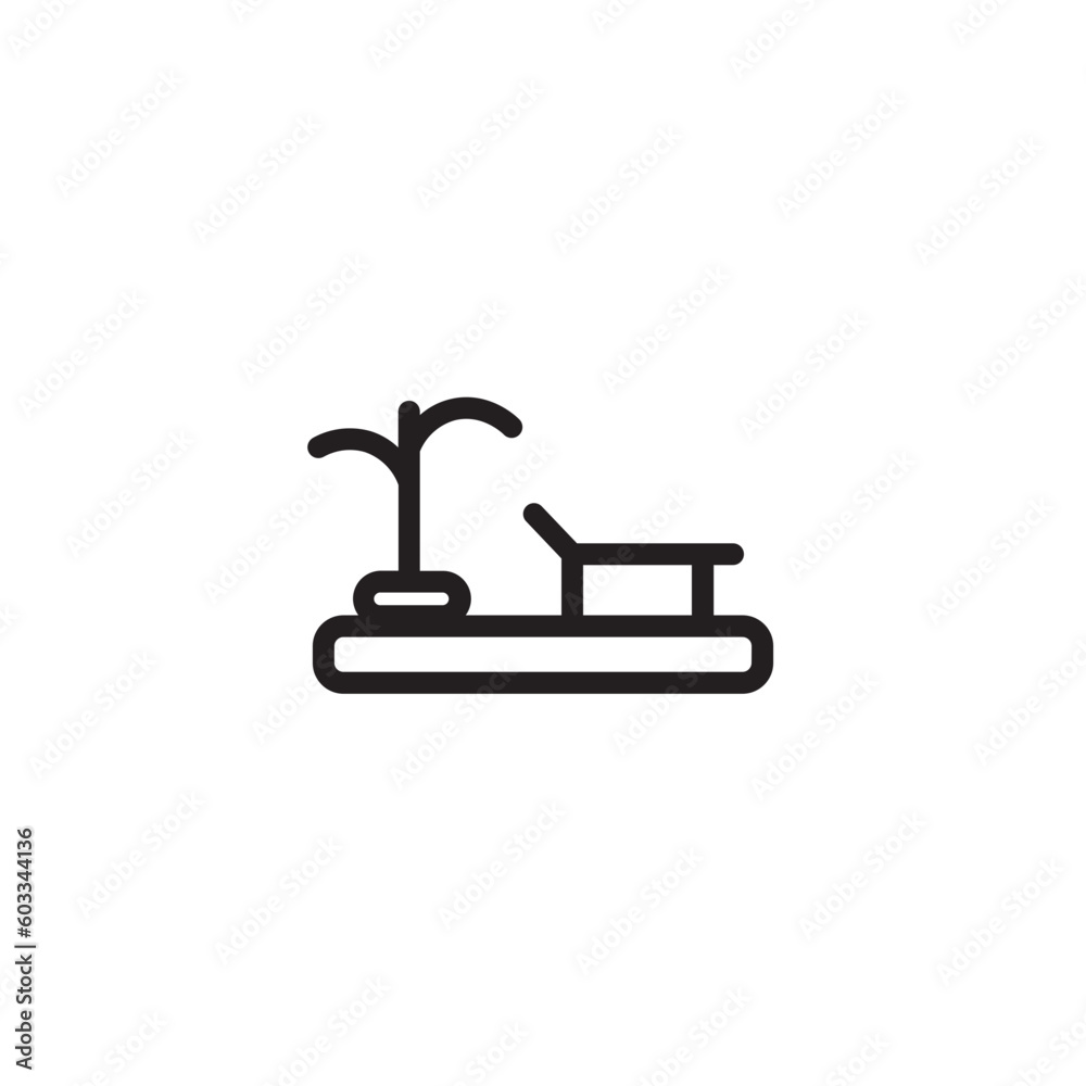 Beach Bed Sea Outline Icon Beach Bed Sea Outline Icon