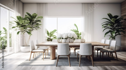 Generative AI, Serene Simplicity: A Minimalist Dining Room Design