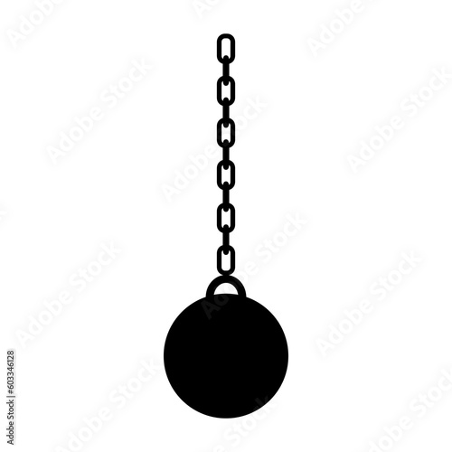 foot chain icon illustration prisoner symbol illustration on white background..eps