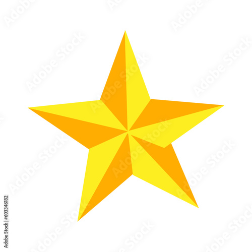 Gold rating star vector icon flat illustration on white background..eps