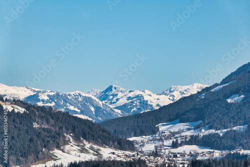snow covered mountains in the autrian alps