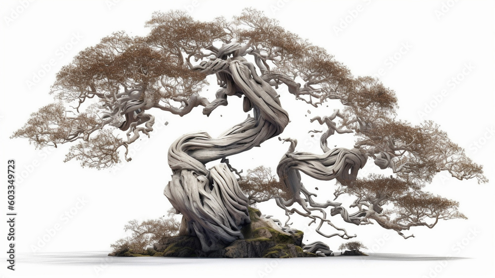 Twisted Tree with White Background