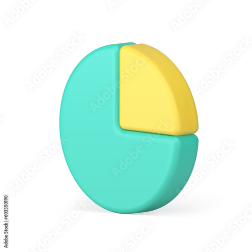 Circle pie chart business diagram accounting analyzing project management report 3d icon vector