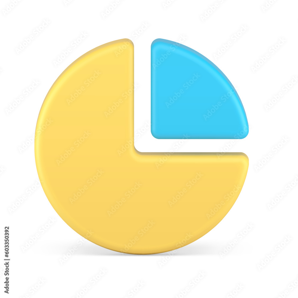 Chart pie circle diagram with division section market sales part business analyzing 3d icon vector Chart pie circle diagram with division section market sales part business analyzing 3d icon vector