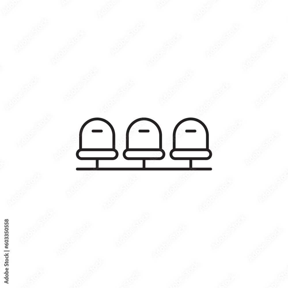 Cinema Chairs Icon - Minimalist Line Art Icon Cinema Chairs Icon - Minimalist Line Art Icon