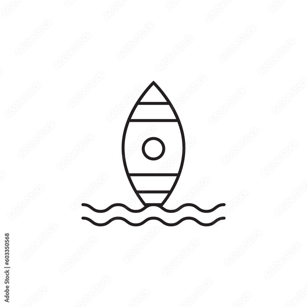 Surfing Icon - Minimalist Line Art Icon Surfing Icon - Minimalist Line Art Icon
