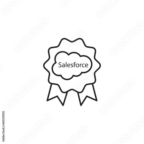 SalesForce Badge Icon - Minimalist Line Art Icon