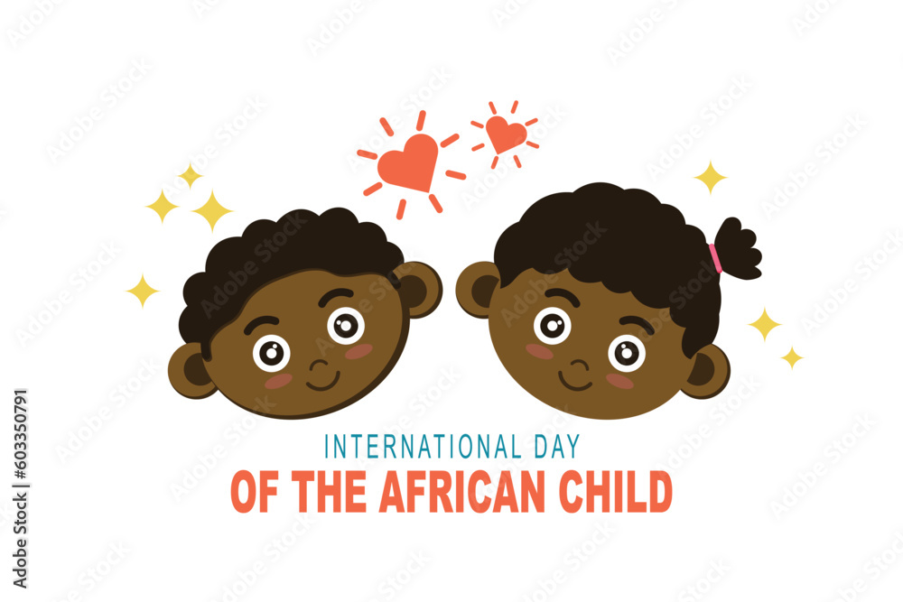 International Day of the African Child background. Children