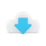Data download cloud computing server virtual connection information storage 3d icon vector