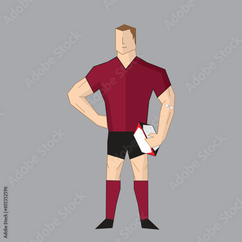 rugby player standing with ball