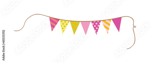 Party flag banner isolated on white