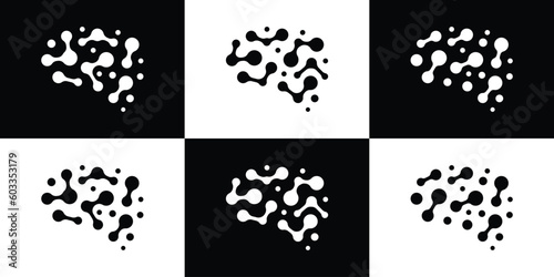 logo design brain technology modern connection icon vector illustration